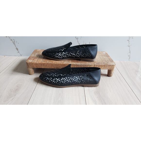 Franco Sarto Shoes Women 7M Black Berta Slip On Summer Classic Loafers Openweave - Picture 9 of 10